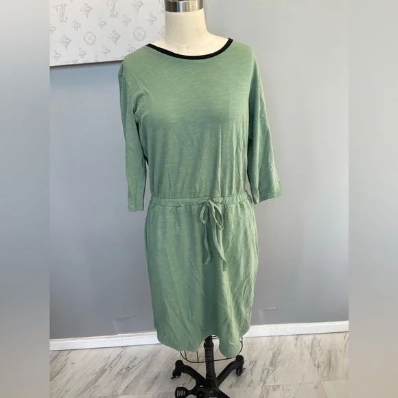 Pact- green midi dress S e97-21
